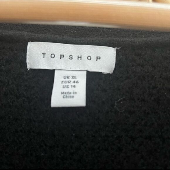 TOPSHOP Waffle V neck Button Down Wool blend Cardigan With Stretch XL NWOT - Picture 5 of 6